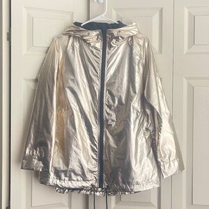 Kooosin Womens  Gold Metallic Oversized Hood Full Zip Festival jacket.      #243